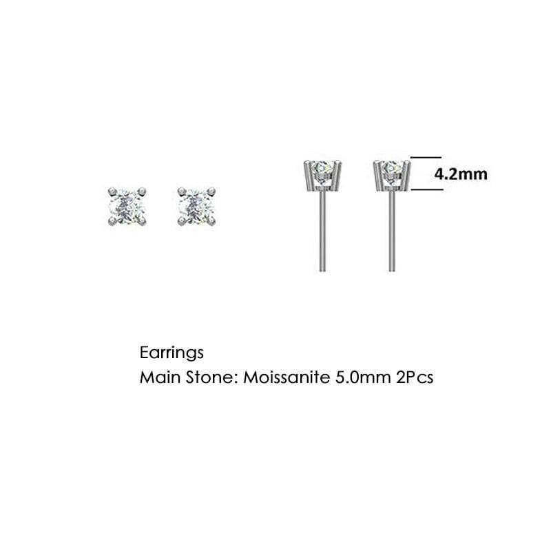 1.0Ct D Color Sparkling Moissanite Diamond 4 Prong Stud Earrings - Black Diamonds New York