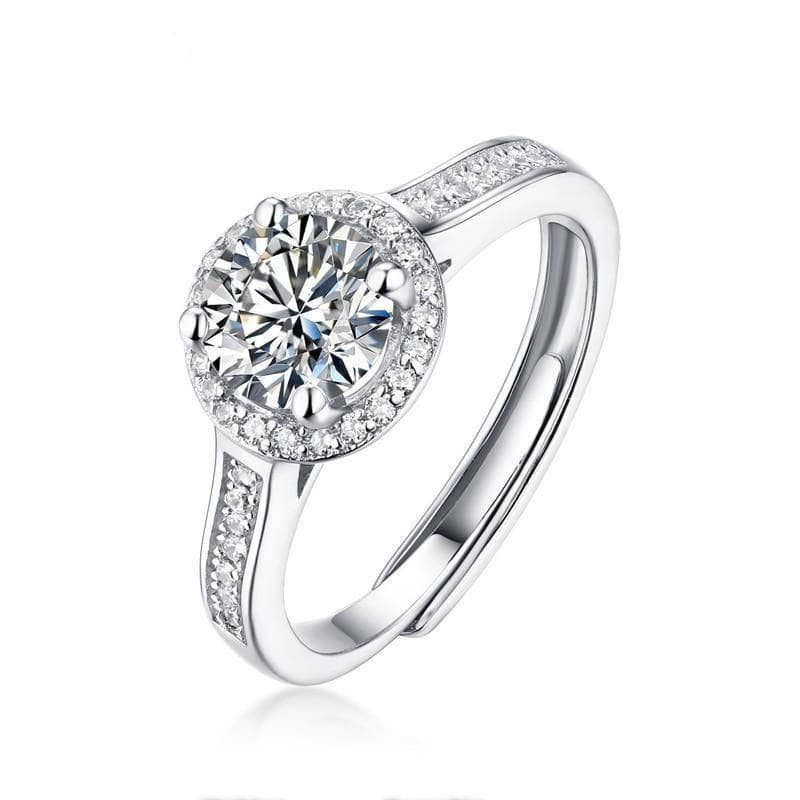 1.0Ct D Color Twinkle Stone Moissanite Diamond Engagement Halo Ring-Black Diamonds New York
