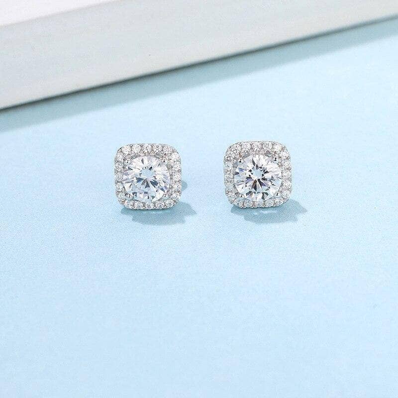 1.0Ct D Color VVS1 Moissanite Diamond Earrings - Black Diamonds New York