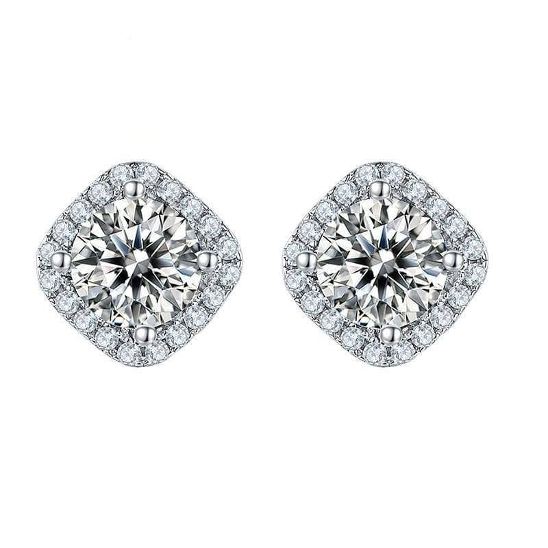 1.0Ct D Color VVS1 Moissanite Diamond Earrings-Black Diamonds New York