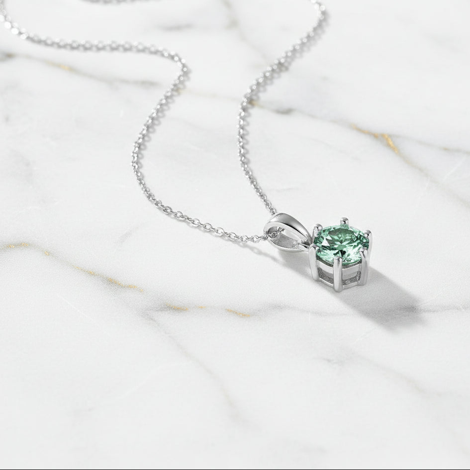 1.0 Ct Green Diamond Option Solitaire Necklace-Black Diamonds New York
