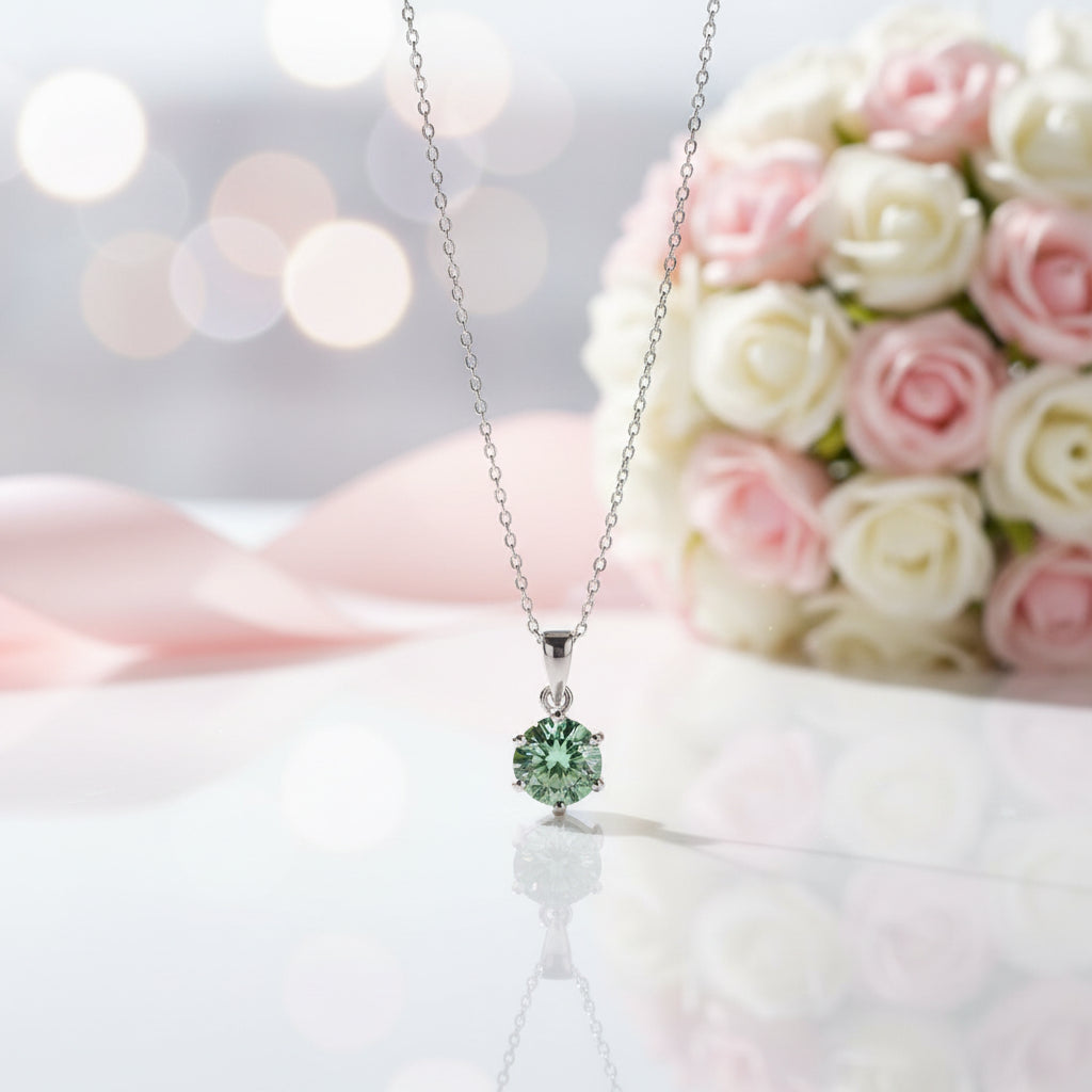 1.0 Ct Green Diamond Option Solitaire Necklace-Black Diamonds New York