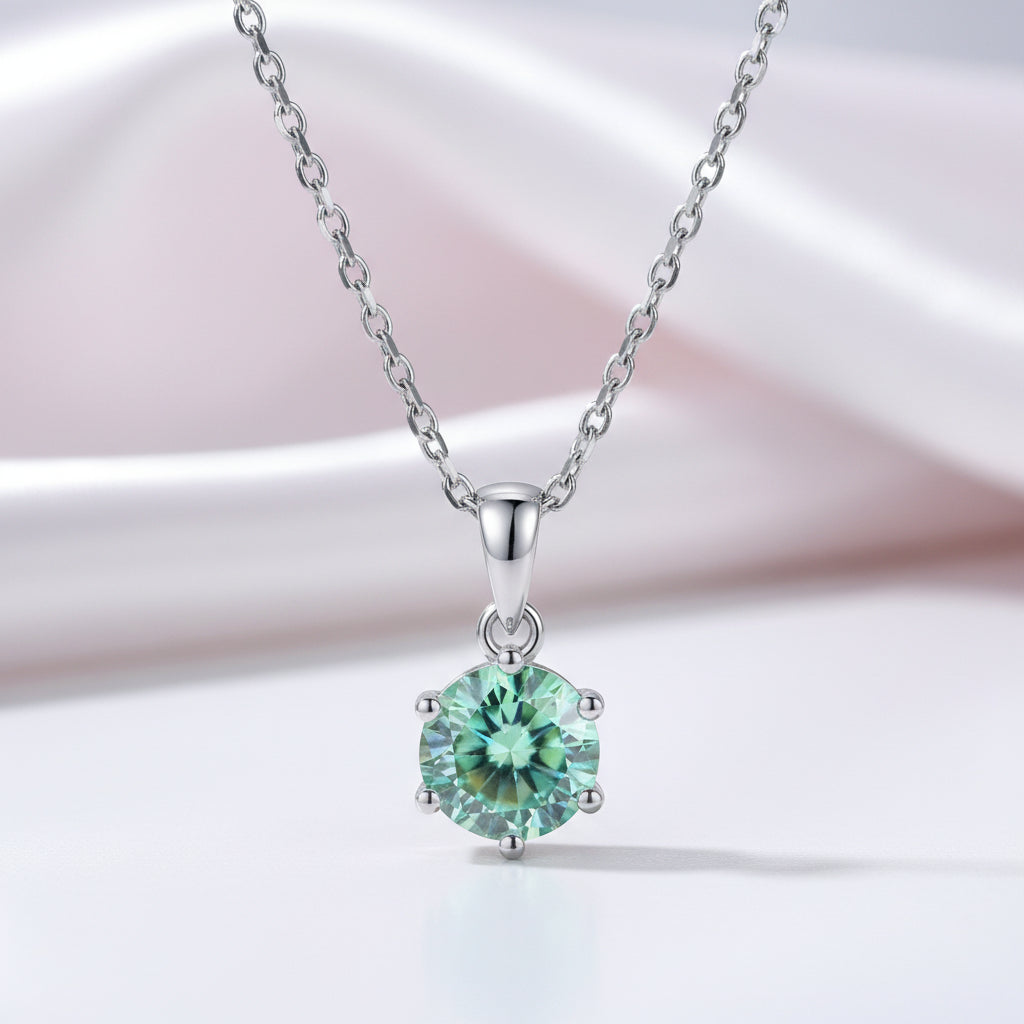 1.0 Ct Green Diamond Option Solitaire Necklace-Black Diamonds New York