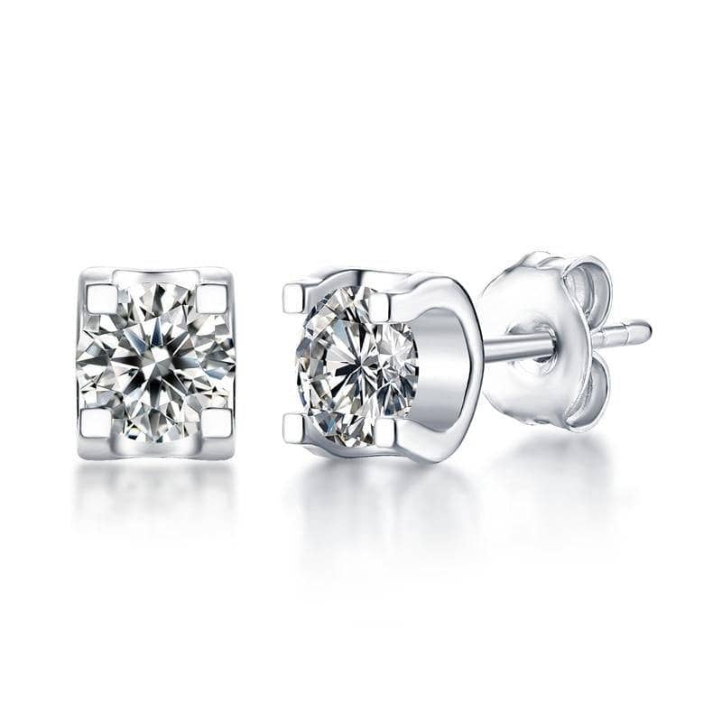 1.0Ct Ox Moissanite Diamond Earrings-Black Diamonds New York