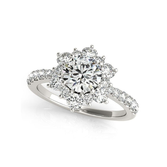 1.0ct Round Cut Moissanite Diamond Engagement Ring Set - Black Diamonds New York