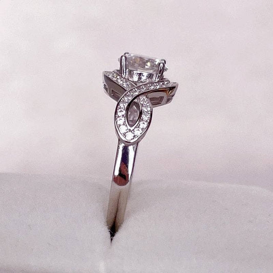 1.0ct Round Cut Diamond Infinity Engagement Ring-Black Diamonds New York