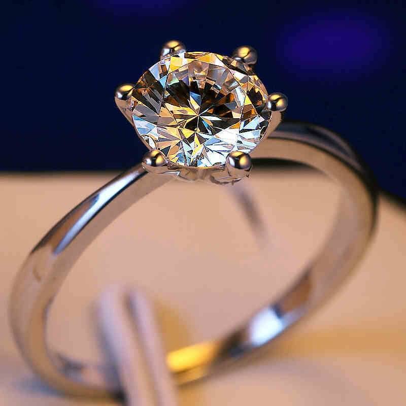 1.0ct Round Cut Moissanite Solitaire Engagement Ring-Black Diamonds New York