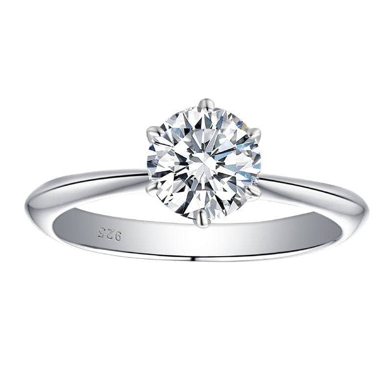 1.0ct Round Cut Moissanite Solitaire Engagement Ring - Black Diamonds New York