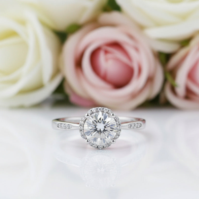 1.0ct Round Diamond Engagement Ring-Black Diamonds New York