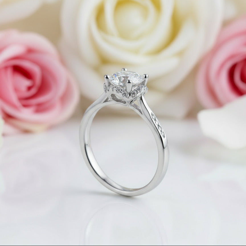 1.0ct Round Diamond Engagement Ring-Black Diamonds New York