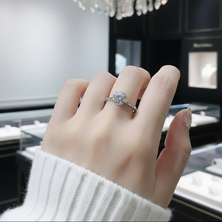 1.0ct Round Diamond Engagement Ring-Black Diamonds New York