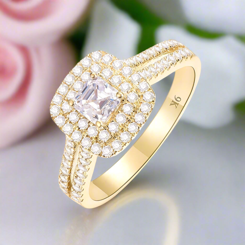 10k Gold Diamond Engagement Ring-Black Diamonds New York