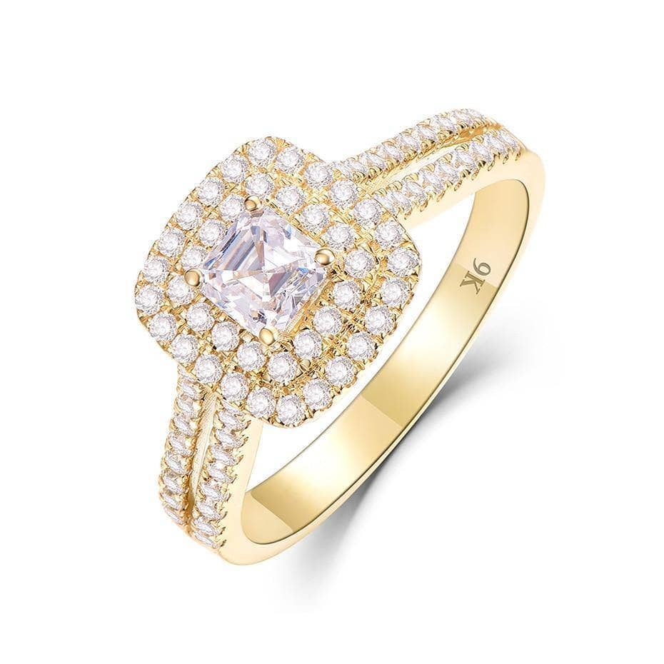 Solid 10K Gold Natural Moissanite Diamond Engagement Ring - Black Diamonds New York