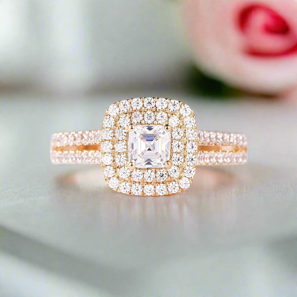 10k Gold Diamond Engagement Ring-Black Diamonds New York