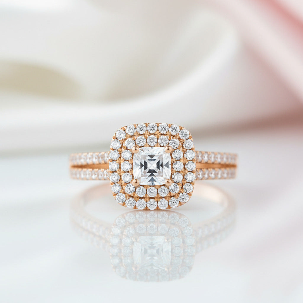 10k Gold Diamond Option Inspired Engagement Ring-Black Diamonds New York