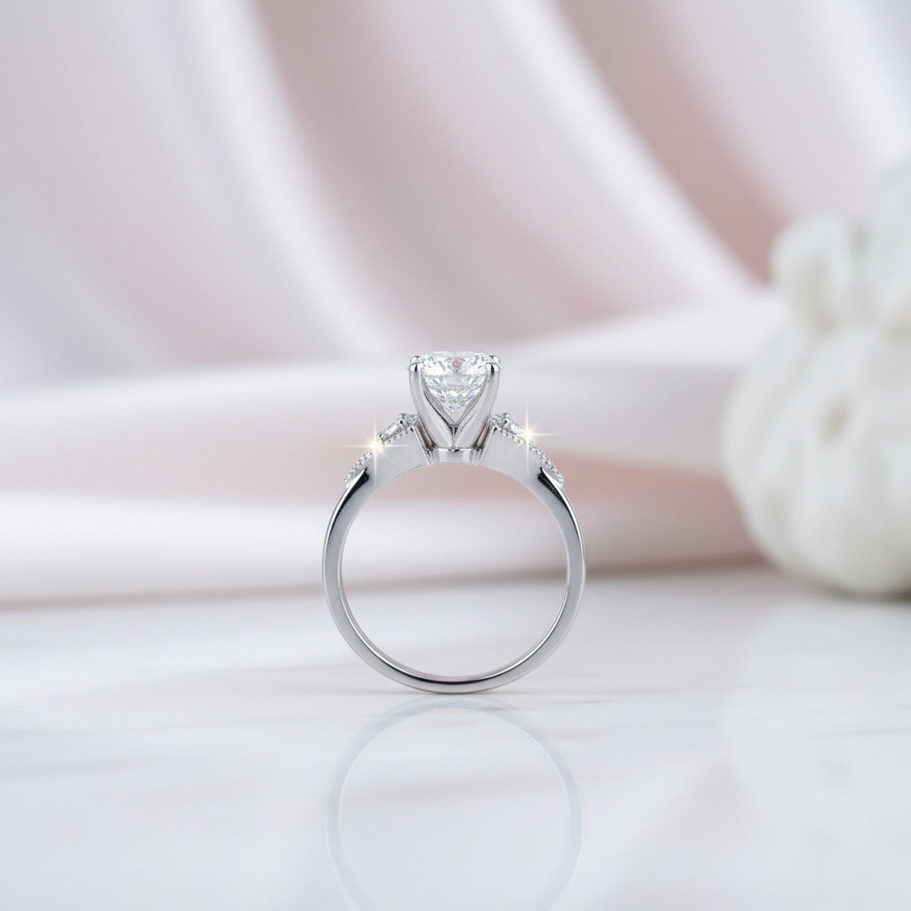 10k White Gold 1.5 Ct Diamond Option Engagement Ring-Black Diamonds New York