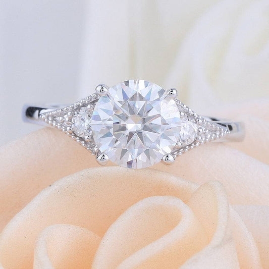 10K White Gold 1.5ct Diamond Engagement Ring-Black Diamonds New York