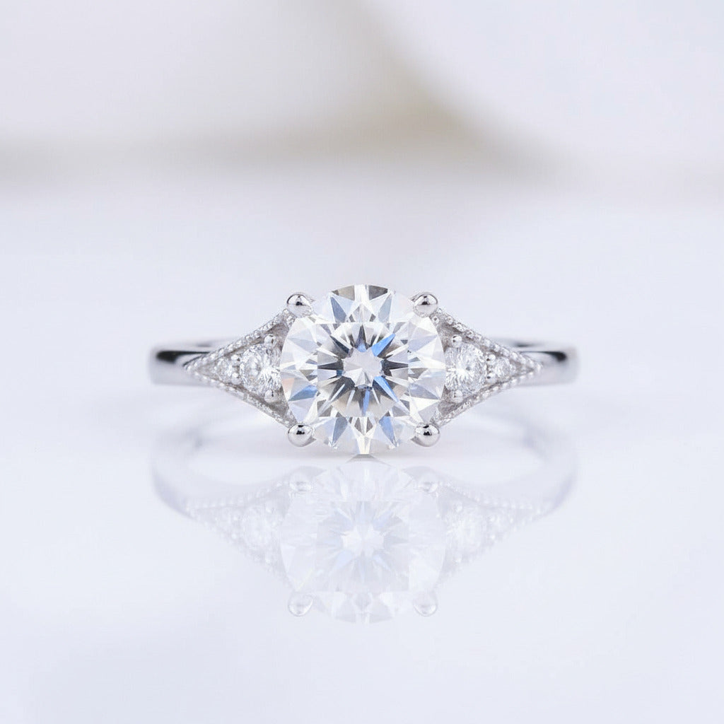 10k White Gold 1.5 Ct Diamond Option Engagement Ring-Black Diamonds New York