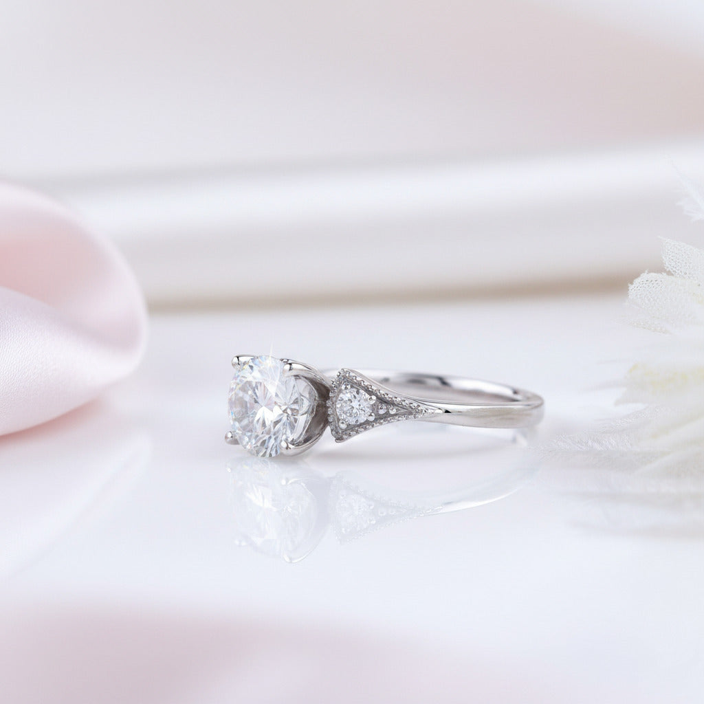 10k White Gold 1.5 Ct Diamond Option Engagement Ring-Black Diamonds New York