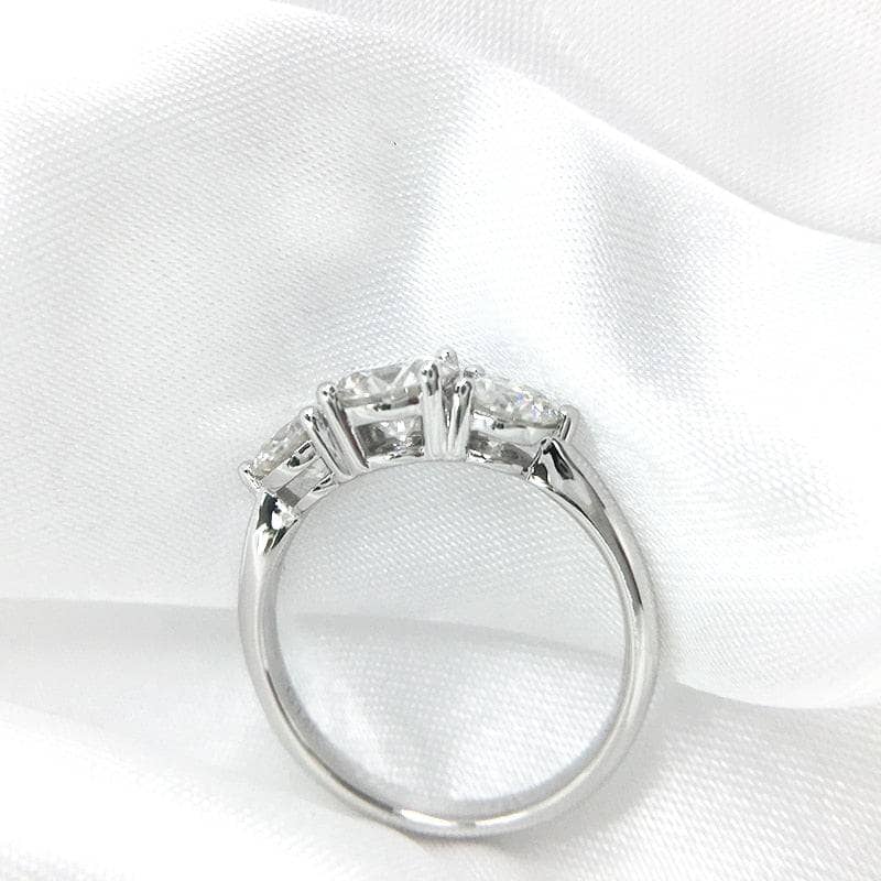 10k White Gold 2ctw Three-Stone Diamond Engagement Ring-Black Diamonds New York