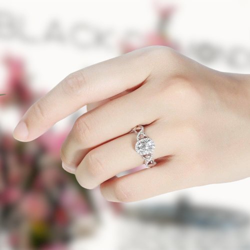 10k White Gold 5*7mm Oval Cut Halo Diamond Engagement Ring-Black Diamonds New York