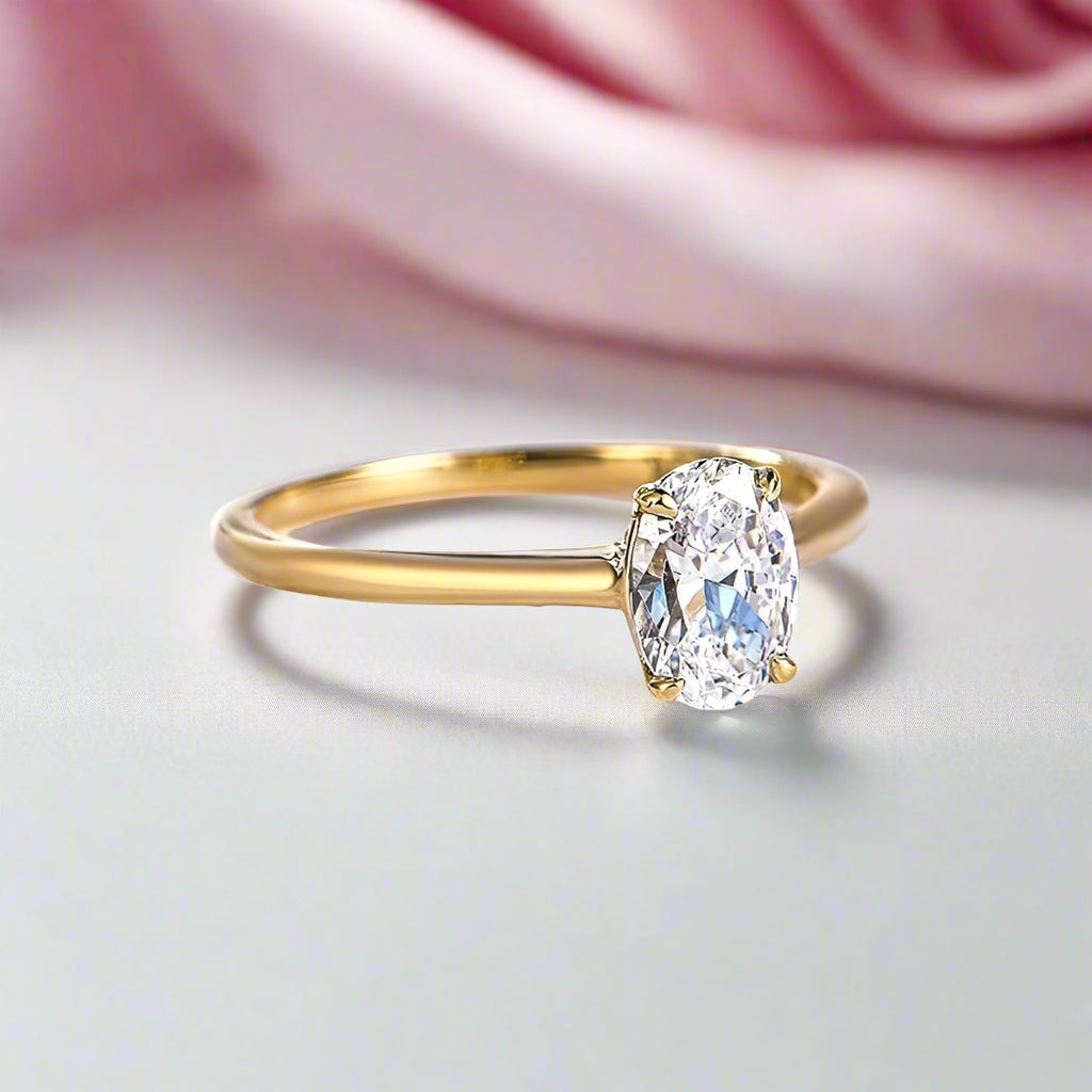 10k Yellow Gold Diamond Engagement Ring-Black Diamonds New York