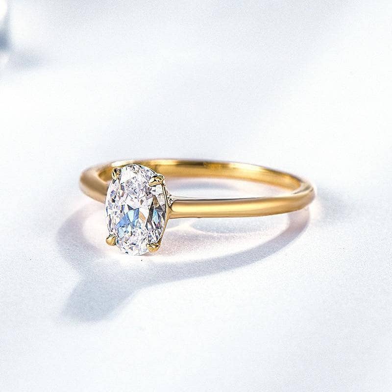 10k Yellow Gold Moissanite Engagement Ring-Black Diamonds New York