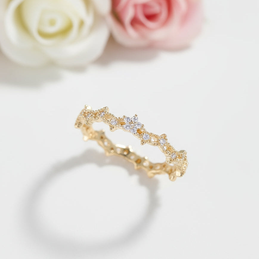 10k Yellow Gold Diamond Stackable Wedding Band-Black Diamonds New York