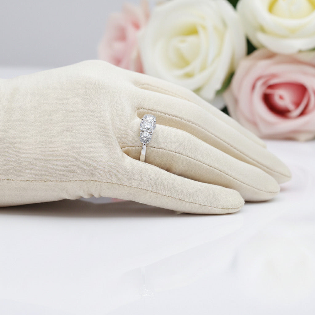 10k White Gold 2ctw Three-Stone Diamond Engagement Ring-Black Diamonds New York