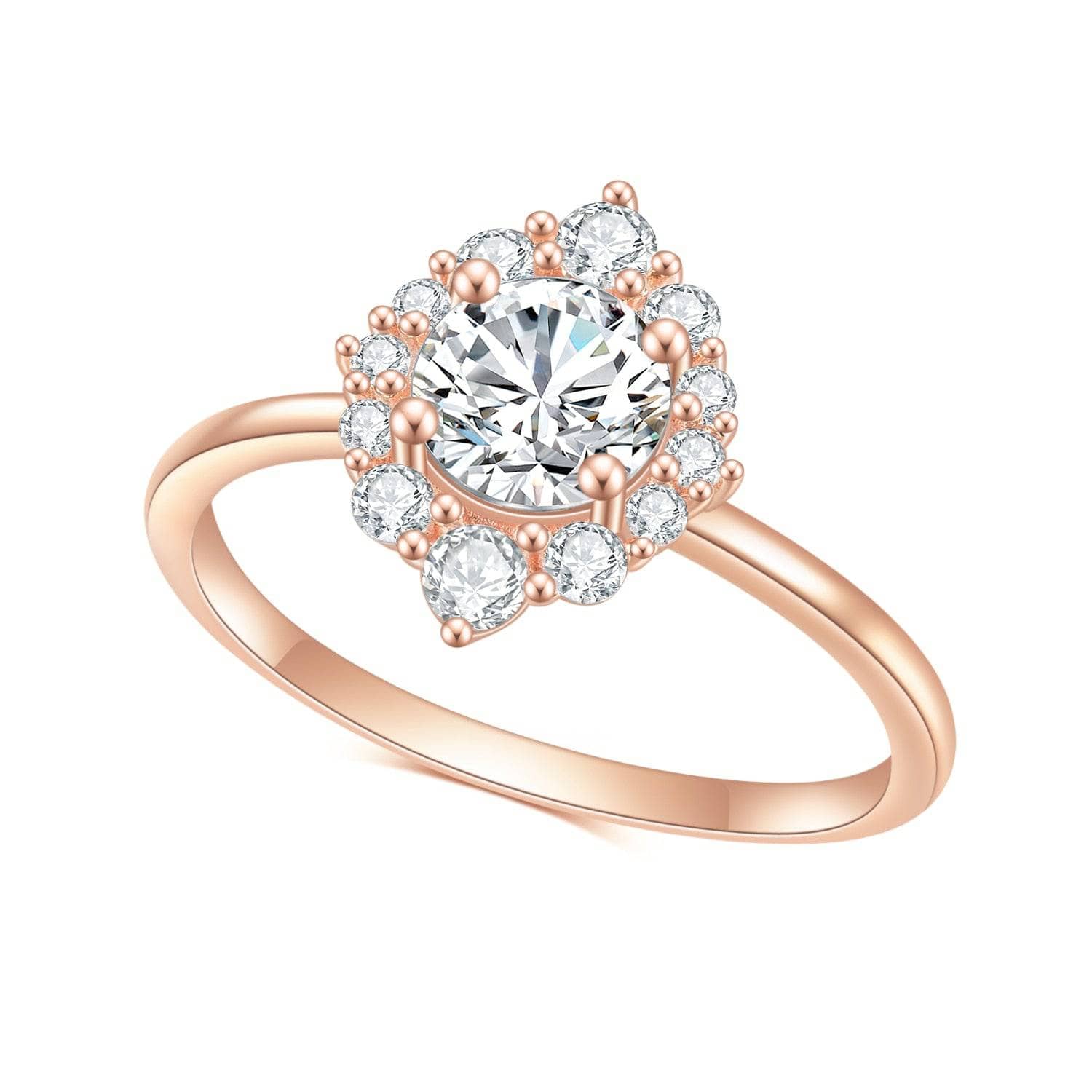 1.12Ct Round Cut Diamond Halo Engagement Ring-Black Diamonds New York
