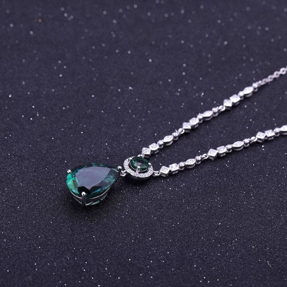 11.49Ct Nano Emerald Pendant Necklace - Black Diamonds New York