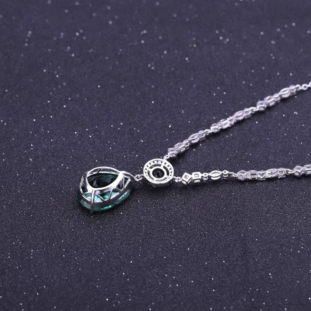 11.49Ct Nano Emerald Pendant Necklace-Black Diamonds New York