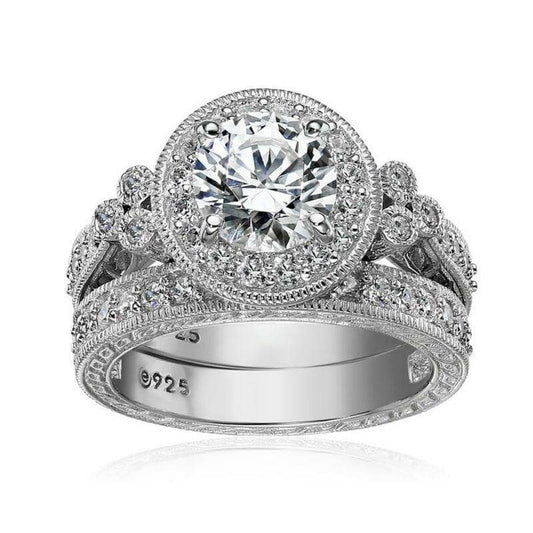 1.2 Ct Round Cut EVN Stone Halo Ring-Black Diamonds New York