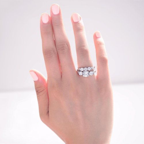1.25 Carat Created Diamond 2-Pc Ring Set-Black Diamonds New York