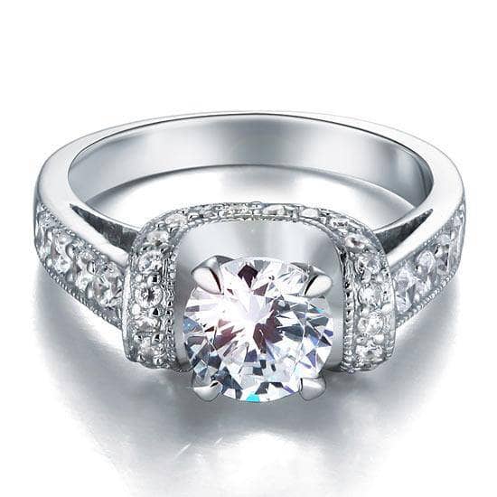 1.25 Carat Created Diamond Wedding Engagement Ring-Black Diamonds New York