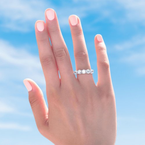 1.25 Carat Five Stone Created Diamond Bridal Ring - Black Diamonds New York