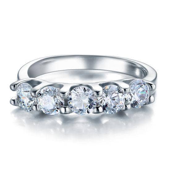 1.25 Carat Five Stone Created Diamond Bridal Ring