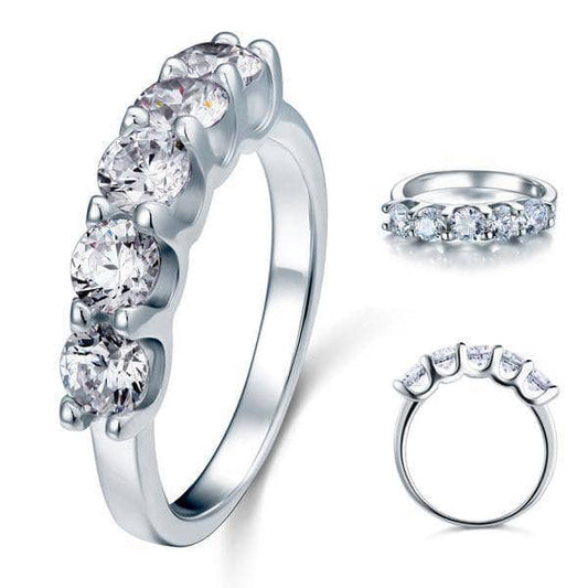 1.25 Carat Five Stone Created Diamond Bridal Ring-Black Diamonds New York