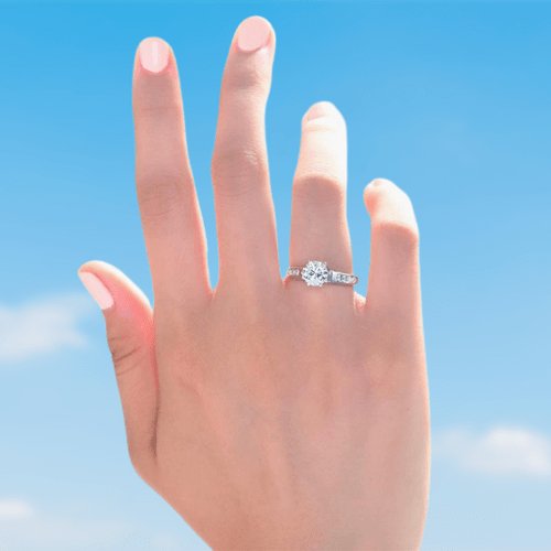 1.25 Carat Round Cut Created Diamond Wedding Engagement Ring - Black Diamonds New York