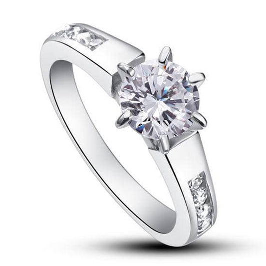 1.25 Carat Round Cut Created Diamond Wedding Engagement Ring-Black Diamonds New York