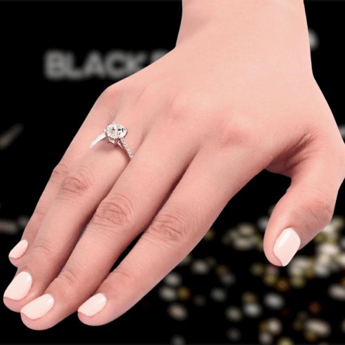 1.25 CT Created Diamond Engagement Ring - Black Diamonds New York