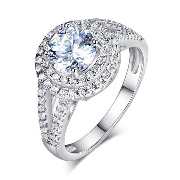 1.25Ct Created Diamond Double Halo Engagement Ring