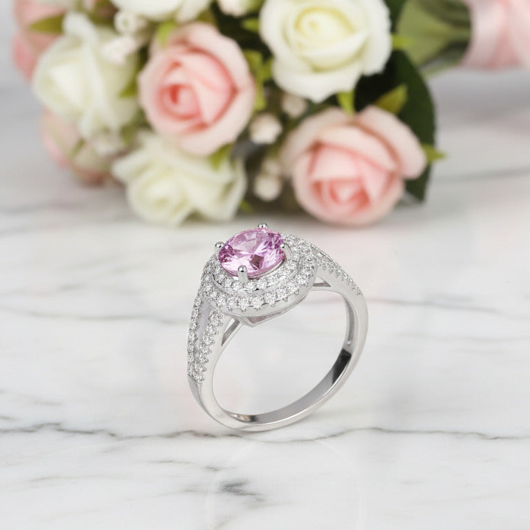 1.25 Ct Diamond Option Double Halo Engagement Ring-Black Diamonds New York