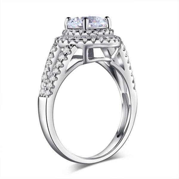1.25Ct Created Diamond Double Halo Engagement Ring