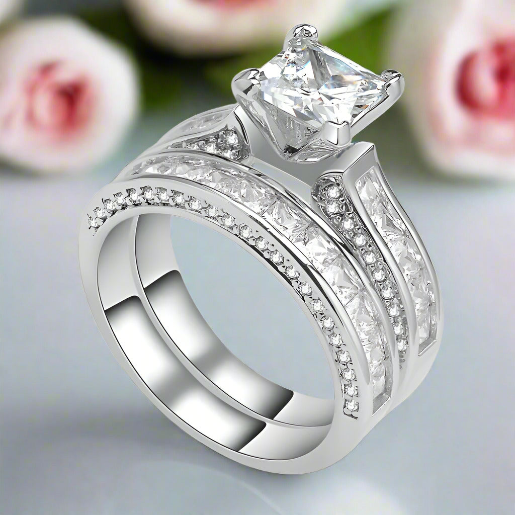 1.25ct Princess Cut Diamond Bridal Ring Set-Black Diamonds New York