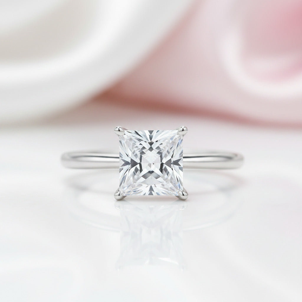 1.25ct Princess Cut Diamond Option Engagement Ring-Black Diamonds New York