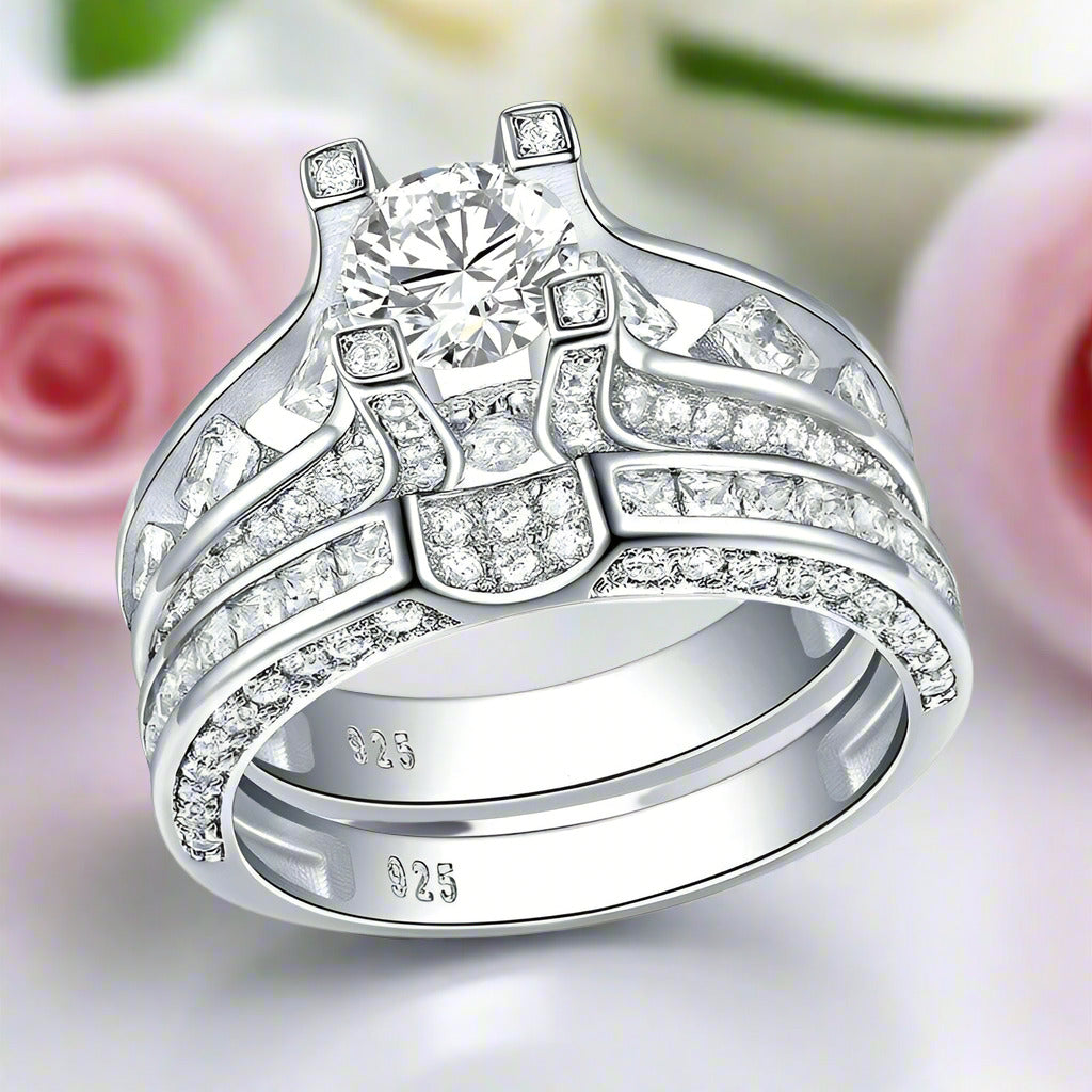 1.25ct Round Cut Diamond Vintage-Inspired Ring Set-Black Diamonds New York