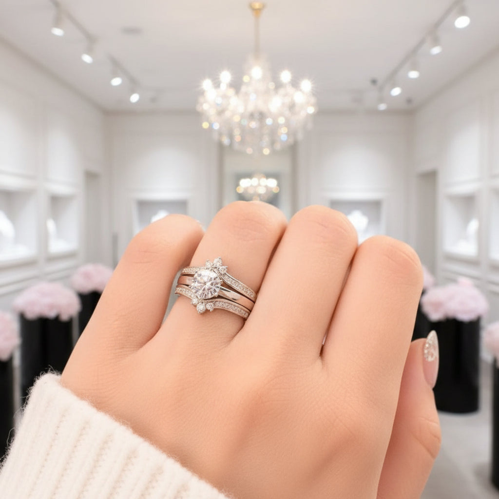 1.25ct Round Cut Diamond Option Solitaire Engagement Ring Set-Black Diamonds New York
