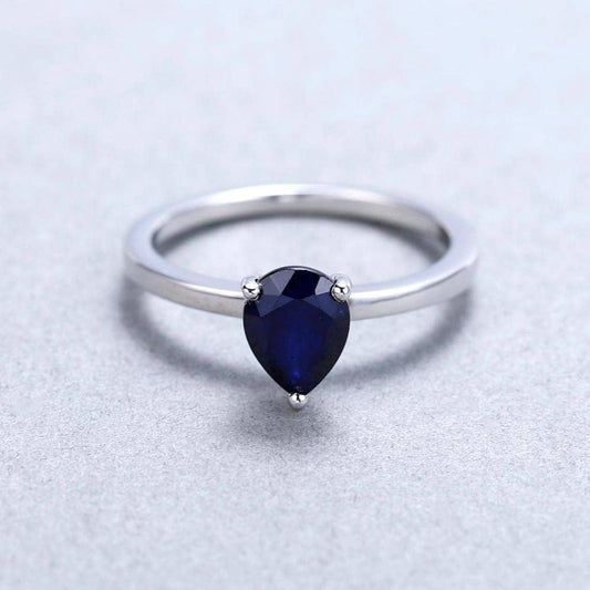 1.29Ct Natural Solitaire Gemstone Engagement Ring-Black Diamonds New York