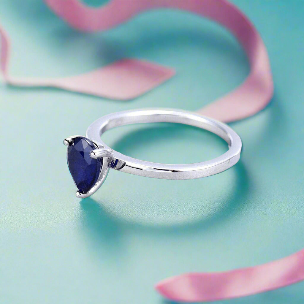 1.29 Ct Solitaire Gemstone Engagement Ring-Black Diamonds New York